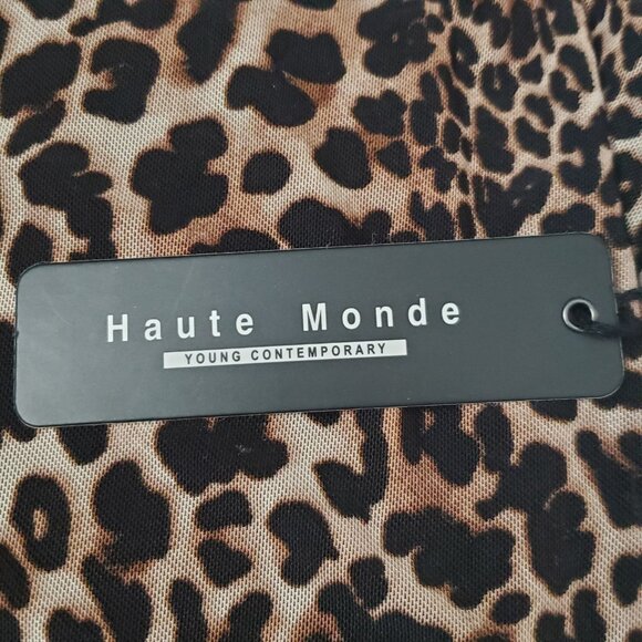 Haute Monde Leopard or Cheetah Print Skirt Size M New Micro-Mesh Lined Pull-on - Picture 4 of 6